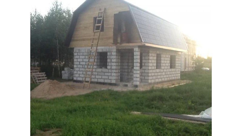 Построенный дом из газобетона и каркаса